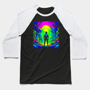 Astronaut Hike In Alien Planet Baseball T-Shirt